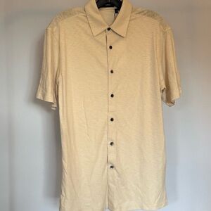 THEORY NWT men’s Cream Casual Button Down Shirt